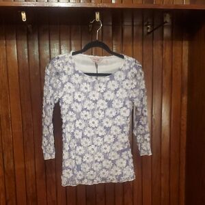 PHASE EIGHT SIZE 4 Floral 3/4 Sleeve Lace Top